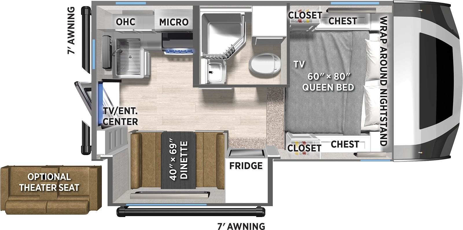 Backpack Truck Camper HS-3210 Floorplan